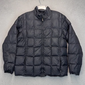 Eddie Bauer Puffer Jacket Mens Large Tall Black Down Softshell Coat Outdoor - Picture 1 of 13