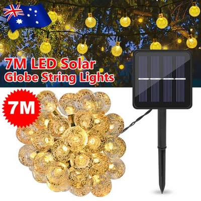 7M 50LED Festoon Lights Solar Globe Fairy Outdoor Sign Light Garden Event Decor - image 1 of 4