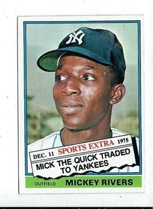 MICKEY RIVERS 1976 Topps Traded (SET BREAK) Brite Color *Razor Sharp *Clean - Picture 1 of 2