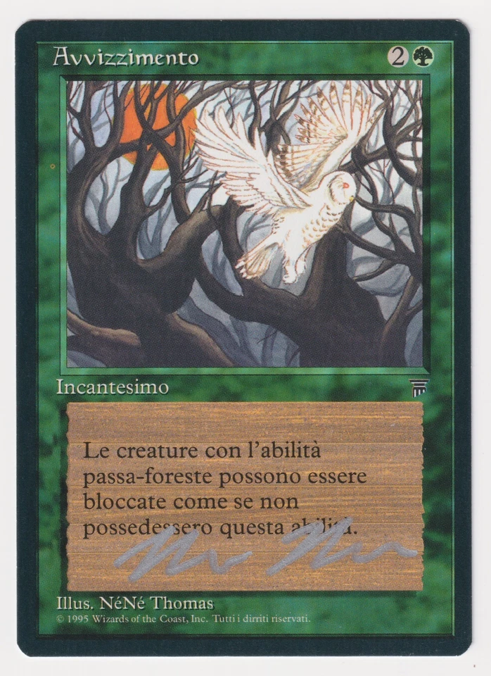 Silver Signed Italian Deadfall LP Legends Artist NeNe Thomas 1995 WOTC MTG Magic - Image 1 of 2