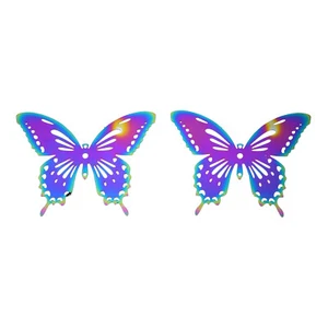 50Pcs Butterfly Stainless Steel Filigree Pendants Etched Embellishments 35x44mm - Picture 1 of 2