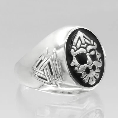 Anillo Odín - Anillo de plata esterlina sólida .925 runa nórdica valknut joyería vikinga Foto 1 de 4