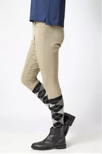 MEN Equestrian Tall Boot Paddock Boot Socks Knee High Horse Riding Socks - Picture 1 of 10