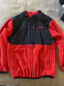 Under Armour Boys Size 4T Fleece Full-Zip Jacket Red & Black - Picture 1 of 8