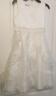 BONNIE JEAN White Communion Flower Girl dress Tulle Girls 12 $98 NWT Flower Bead - Image 1 of 4
