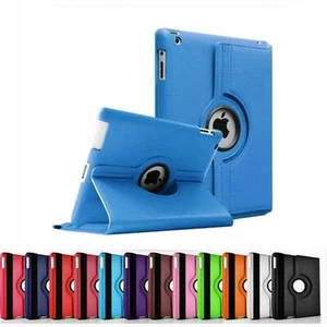  Custodia pieghevole girevole 360 in pelle custodia supporto girevole per Apple iPad 2 3 4 - Foto 1 di 16