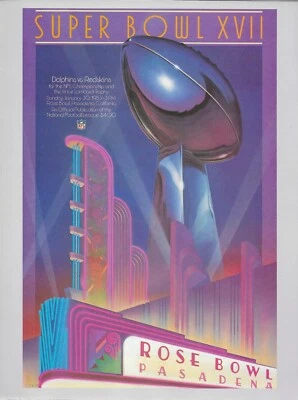  SUPER BOWL XVII  PROGRAM WASHINGTON REDSKINS 27 MIAMI DOLPHINS 17 RIGGINS MVP - Image 1 of 4