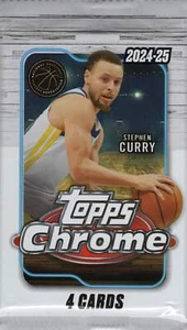 2024-25 Topps Chrome Basketball Blaster Pack (4 Cards) - Picture 1 of 6