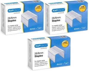 RAPESCO GRAFFETTE ZINCATE 26/6mm SCATOLE DA 3x5000 (15000) S11662Z3 - Foto 1 di 1