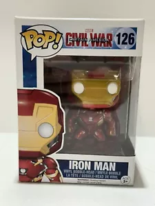 Funko Pop! Marvel Civil War Captain America IRON MAN #126 NEW IN BOX BOBBLE - Picture 1 of 6