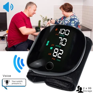 Monitor digital de presión arterial de muñeca BP Cuff LCD máquina de frecuencia cardíaca recargable - Imagen 1 de 13