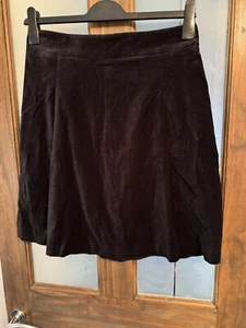 Marks & Spencer Black Velvet Skirt - Size 12 Long - New - Picture 1 of 3
