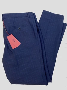NEW Hugo Boss Men's 40R Blue Slim Fit Check Wool Suit Trousers Pants $198 - Picture 1 of 8
