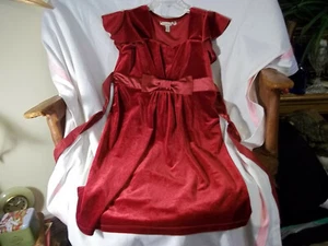 (L) EUC Speechless Girls Red Velvet Sleeveless Dress Sz 7 Ribbon Accent - Picture 1 of 4