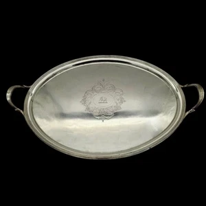 Antico vassoio ovale argento Giorgio III Londra 1800 Solomon Hougham - Foto 1 di 7