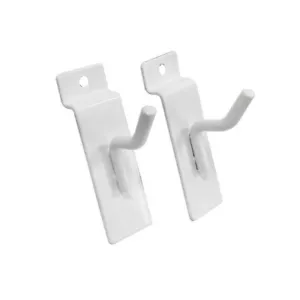 Ganchos de exhibición de panel de gancho de listones de 1", metal de 1/4" de espesor, blanco - PACK 2 - Imagen 1 de 5