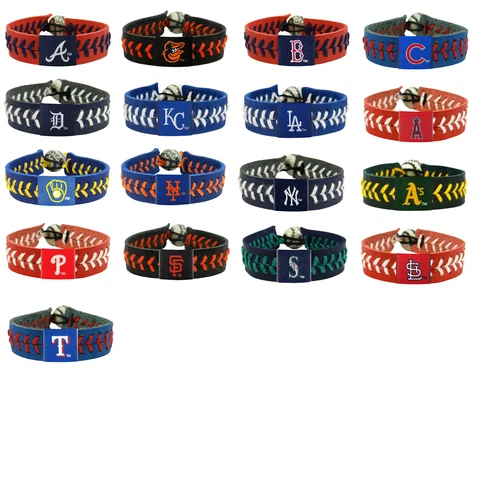 leather baseball bracelet team color gamewear MLB PICK YOUR TEAM Cover
