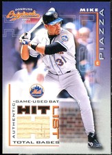 Mike Piazza Dodgers Bat Card 2002 Donruss Originals Hit List Total Bases #7 