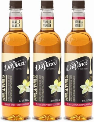 Jarabe de bebida de vainilla clásico gourmet DaVinci (750 ml) - PACK DE 3 Foto 1 de 4