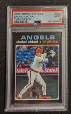 2020 Topps Heritage 433 Shohei Ohtani Throwback Variation SSP *PSA 9 MINT CLEAN 