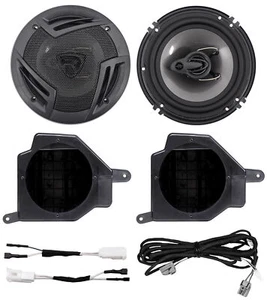 2 Rockville RV6.3A Speakers+Enclosures Fits 2020+ Jeep Gladiator/18+ Wrangler JL - Picture 1 of 12
