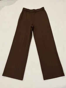 ST. JOHN COLLECTION Pants Santana Knit Straight Leg - Size 8 Brown Elastic Waist - Picture 1 of 10