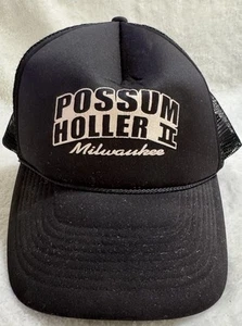 SEE PICS Vintage Possum Holler Milwaukee WI Trucker Black Snapback Cobra Hat Cap - Picture 1 of 9