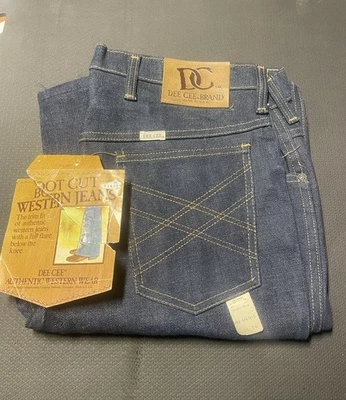 Pantalones de mezclilla de pierna acampanada country/western vintage de 1970 Dee Cee para hombre EE. UU. 34 36 NUEVOS Foto 1 de 4