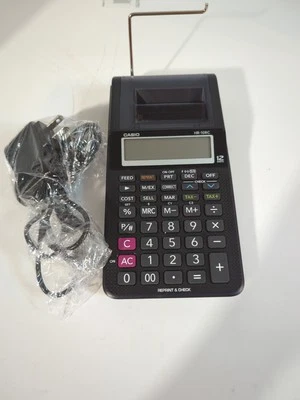 Casio HR-10RC 12-Digit Printing Calculator Black with Power Cord TESTED! - Image 1 of 4
