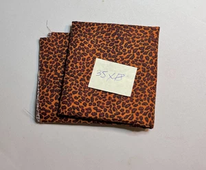Vintage Baumwollstoff - Kleindruck Leoparden Punkte Animal Print Orange & Braun - Bild 1 von 5
