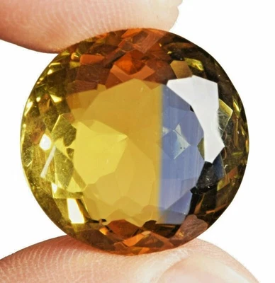 31.90 Cts.  Ametrine Blue & Yellow Color Round Shape Certified Gemstone - Image 1 of 4