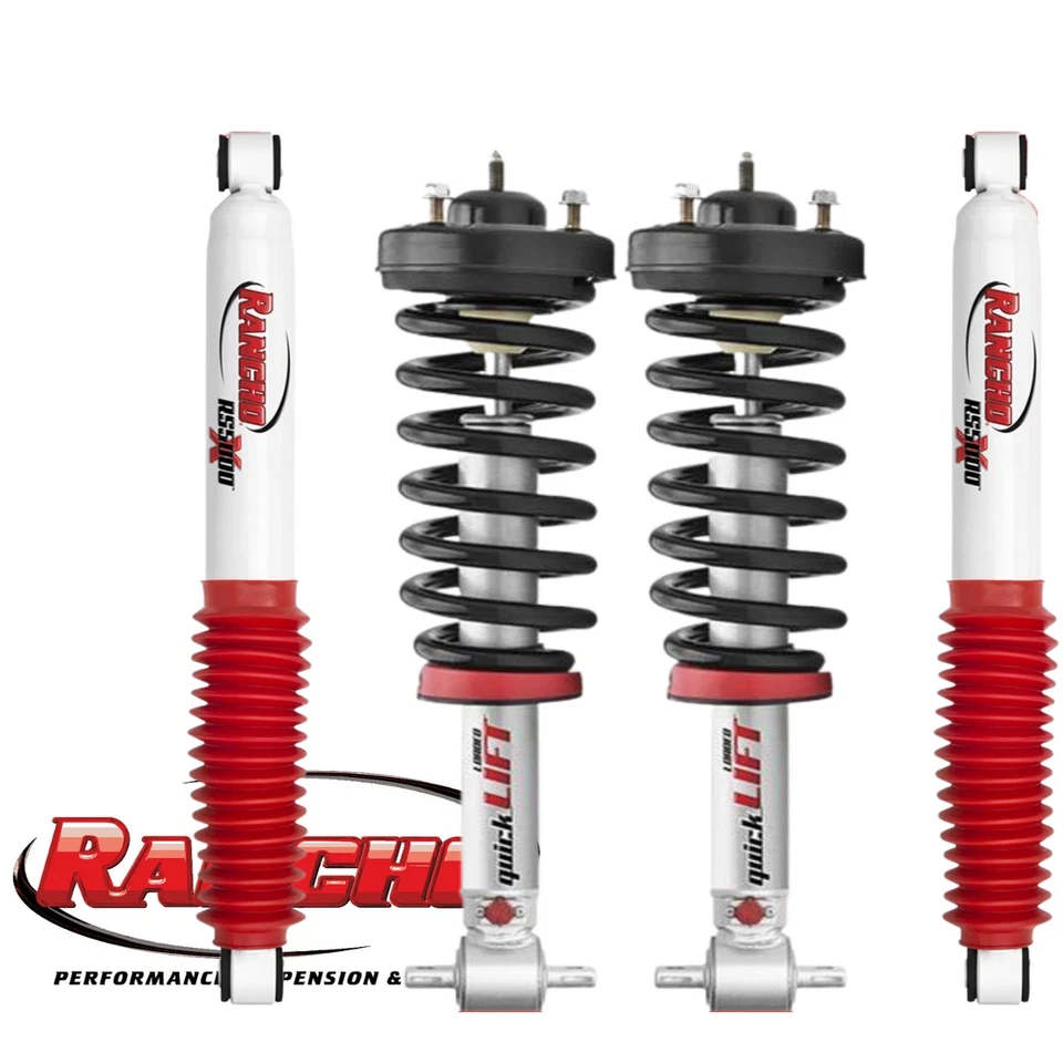 Juego de 2 amortiguadores Rancho delanteros de elevación rápida OEM y 2 Rancho traseros para Silverado 1500 07-18 Foto 1 de 4