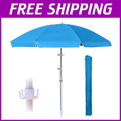 Sombrilla de playa grande de 8 pies con dosel ventilado y gancho extraíble para diversión al aire libre Foto 1 de 4