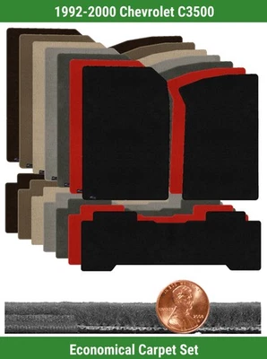 Custom Velourtex Carpet Mat Set for 1992-2000 Chevrolet C3500 (3 pieces) #DAG - Image 1 of 4