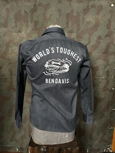 Camisa de trabajo bordada de punto de cadena rara Ban Davis para el mercado japonés estilo años 40 50 - Imagen 1 de 11