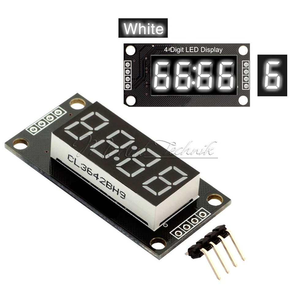 TM1637 4-Bit Digital LED Display Clock Tube Display 0.56" For Arduino White- - Image 1 of 1