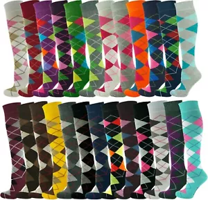 Mysocks Unisex Rodilla Largo Alto Calcetines Rombos Finest Algodón Peinado - Foto 1 di 178