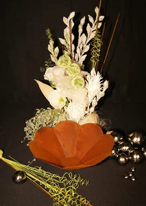 Schale Feuerschale Blume Rost Edelrost für Säule neu Pflanzschale Pflanzgefäß - Bild 1 von 6