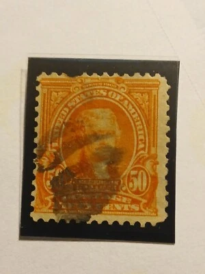 Vintage Stamp 1903, 50cent Jefferson Orange, FNG,NH,Uncir,cancelled - Image 1 of 2