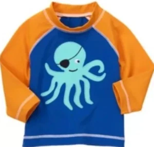 NWOT Boys 5T Gymboree "OCTOPUS" Swim Shirt/Top RASH GUARD UPF +50 LONG SLEEVE - Picture 1 of 1