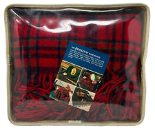 Vintage Pendleton Robe In Bag Wool Blanket Stadium Red Plaid 52x70" with Pad Tag