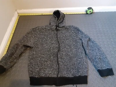 Moletom com capuz Store 68 médio zíper completo preto/cinza #S169 - Imagem 1 de 3