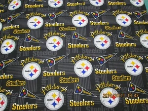 NFL PITTSBURG STEELERS FABRIC 100% COTTON BRAND NEW DESIGN 1/2 YARD PIECE - Picture 1 of 6