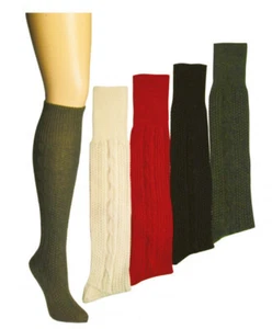 Medias tradicionales largas en 4 colores patrón de trenza medias de rodilla nuevas 35 a 49 - Imagen 1 de 9