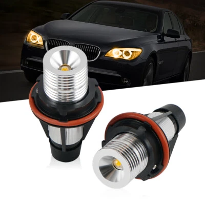 Amber Halo Ring LED Angel Eyes Marker Light Error Free Bulbs Fit For BMW E39 E60 - Image 1 of 4