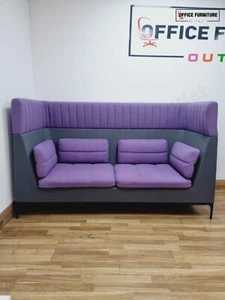 *DELIVERY AVAILABLE* Allermuir Seating Booth Sofa - Purple Second Hand Furniture - Picture 1 of 5