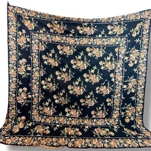 Funda nórdica April Cornell funda de almohada reversible floral negra cama cuadrada de campo - Imagen 1 de 16