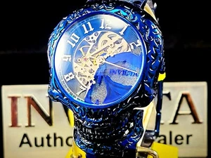 Orologio Invicta Uomo 50mm TESCHIO CEREBRALE APERTO Quadrante Scheletrato Automatico ETICHETTA BLU SS - Foto 1 di 11