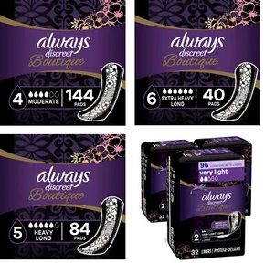 Always Discreet Boutique Incontinence & Postpartum Pads, Liners for Women ✅✅✅ - Picture 1 of 8