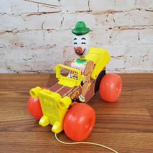 Giocattolo Estrattivo 1965 Fisher Price Jalopy con Circo Clown Legno #724 - Foto 1 di 6